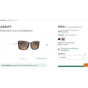 BRAND NEW! Maui Jim - Women's ADRIFT Sunglasses